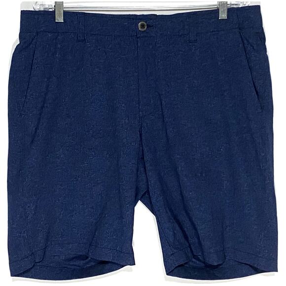 Under Armour Heat Gear Blue Shorts Mens 38 Pockets Preppy Athleisure Casual - Picture 1 of 10